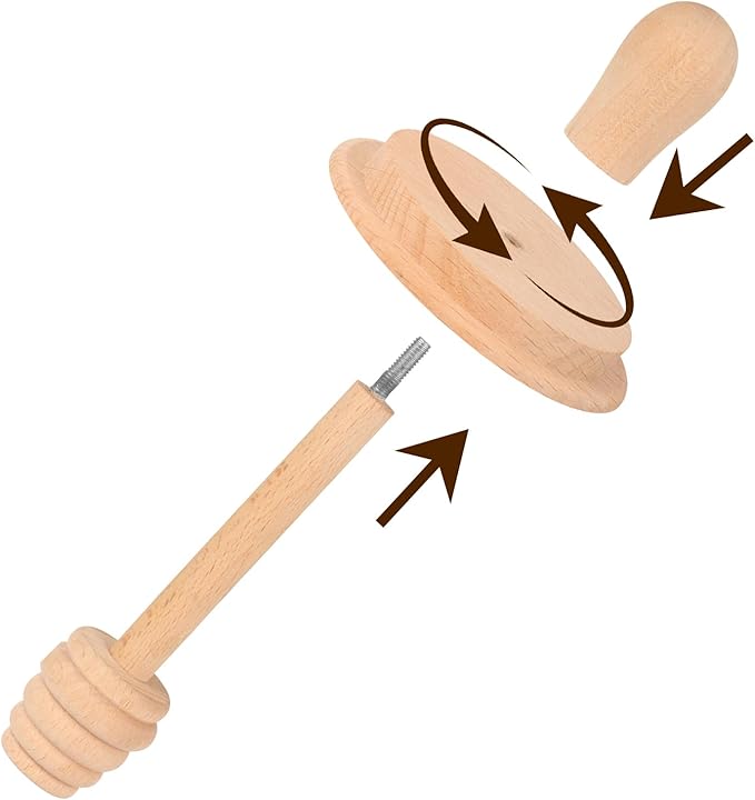 Sun3drucker Wooden Mason Jar Honey Dippers (2X 16OZ Wide Mouth)