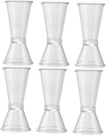 6pcs Bar Measuring Cup Double Jigger Plastic Cocktail Jigger Long Handle Bar Supplies