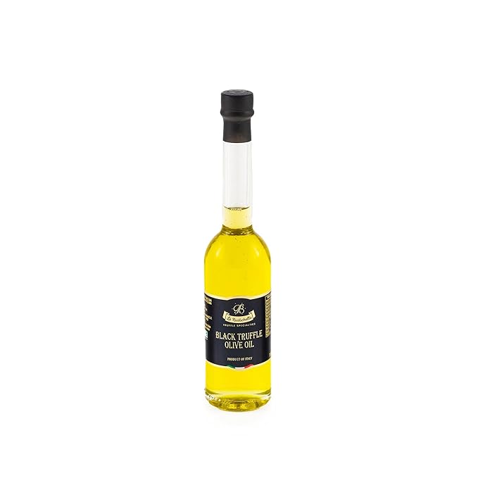 La Rustichella - Black Truffle Olive Oil 3.38 fl oz (100 ml) - 100% Made in Italy | Vegan, Gluten-Free, Cholesterol-Free