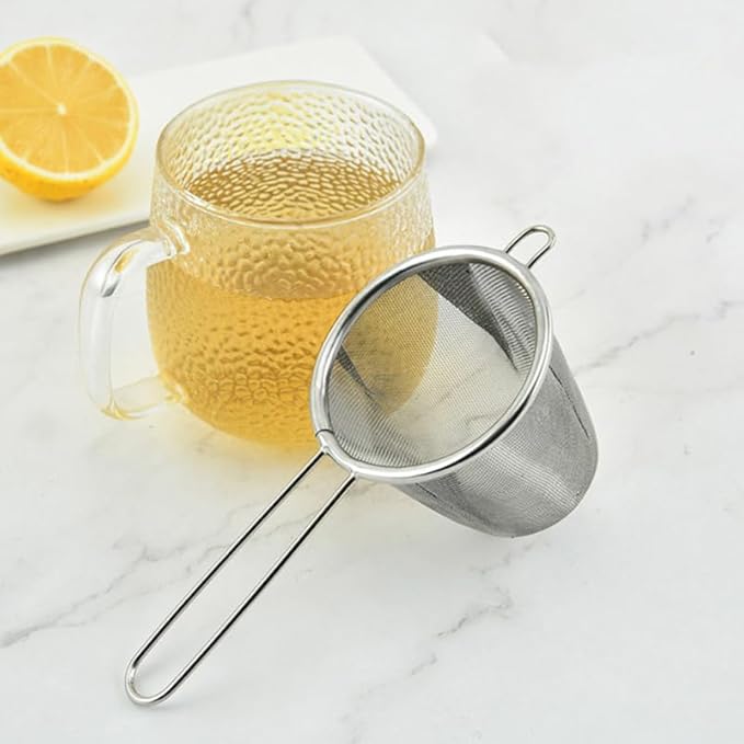 Stainless Steel Tea Strainer Set of 2 Reusable Fine Mesh Tea Filters for Loose Leaf Brewing and Herbal Infusions Kitchen Accessories