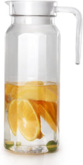 Acrylic Pitcher 37 oz, OEH Unbreakable Clear Plastic Pitcher with Lid, BPA-Free, Heat-Resistant Small Plastic Water Pitcher for Tea, Sangria, Lemonade, Juice, Milk, Octagonal