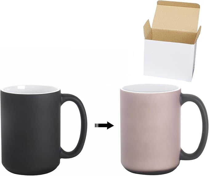 Ceramic 15oz Sublimation Coffee Mug (Color Change Black, 24)