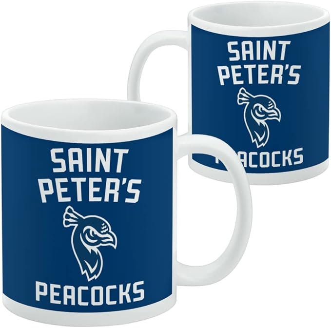 Saint Peters University Peacocks Logo Ceramic Coffee Mug, Novelty Gift Mugs for Coffee, Tea and Hot Drinks, 11oz, White