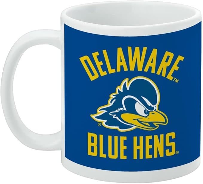Delaware Fightin Blue Hen Ceramic Coffee Mug, Novelty Gift Mugs for Coffee, Tea and Hot Drinks, 11oz, White