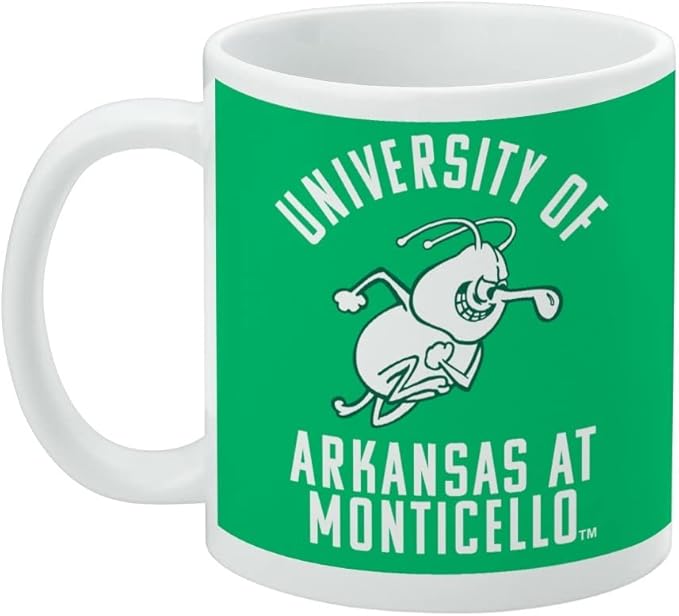 University of Arkansas at Monticello Bull Weevil Logo Ceramic Coffee Mug, Novelty Gift Mugs for Coffee, Tea and Hot Drinks, 11oz, White