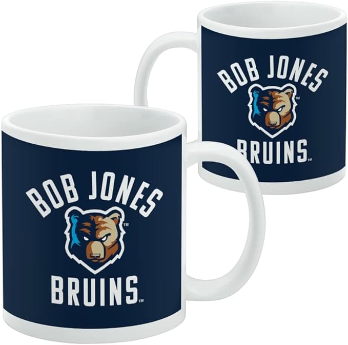 Bob Jones University Bruins Logo Ceramic Coffee Mug, Novelty Gift Mugs for Coffee, Tea and Hot Drinks, 11oz, White