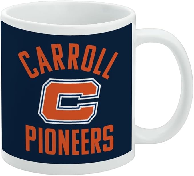 Carroll University Pioneers Logo Ceramic Coffee Mug, Novelty Gift Mugs for Coffee, Tea and Hot Drinks, 11oz, White