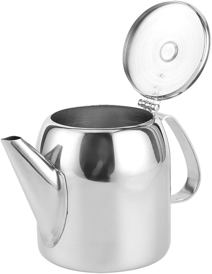 Stainless Steel Tea Kettle, 20oz or 32oz Kettle Coffee Pot Teapot Cold Kettle Short Spout for Hotel Restaurant, Living Room, Office (20 ounces)