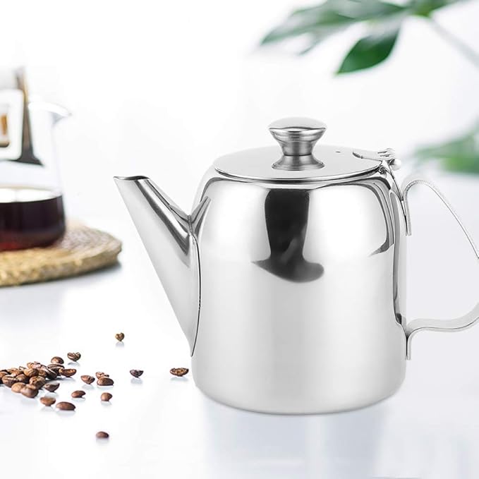 Stainless Steel Tea Kettle, 20oz or 32oz Kettle Coffee Pot Teapot Cold Kettle Short Spout for Hotel Restaurant, Living Room, Office (20 ounces)