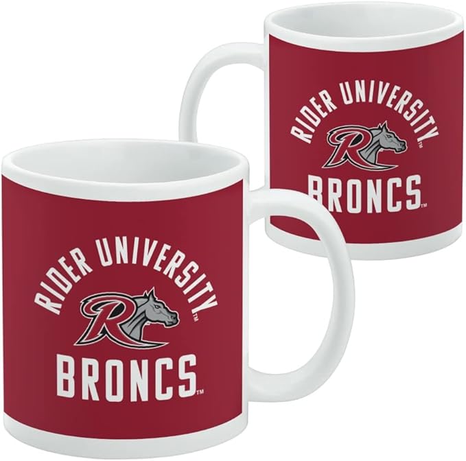 Rider University Broncs Logo Ceramic Coffee Mug, Novelty Gift Mugs for Coffee, Tea and Hot Drinks, 11oz, White