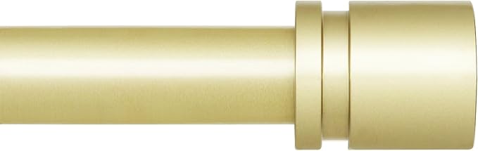 Curtain Rods for Windows 16 to 120 Inches Adjustable Length 1 Inch Diameter Window Curtain Rod with Aluminium Finials, Warm Gold