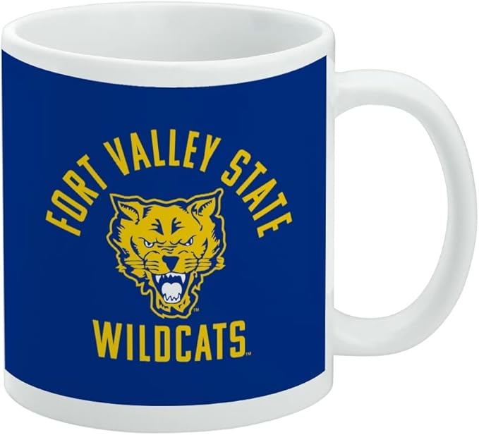 Fort Valley State University Wildcats Logo Ceramic Coffee Mug, Novelty Gift Mugs for Coffee, Tea and Hot Drinks, 11oz, White