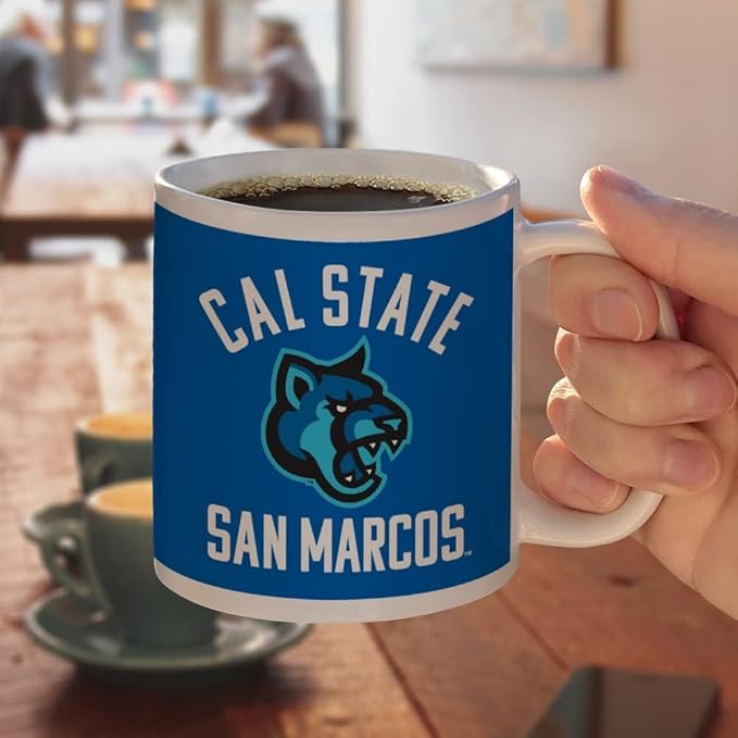 California State University San Marcos Cougars Logo Ceramic Coffee Mug, Novelty Gift Mugs for Coffee, Tea and Hot Drinks, 11oz, White