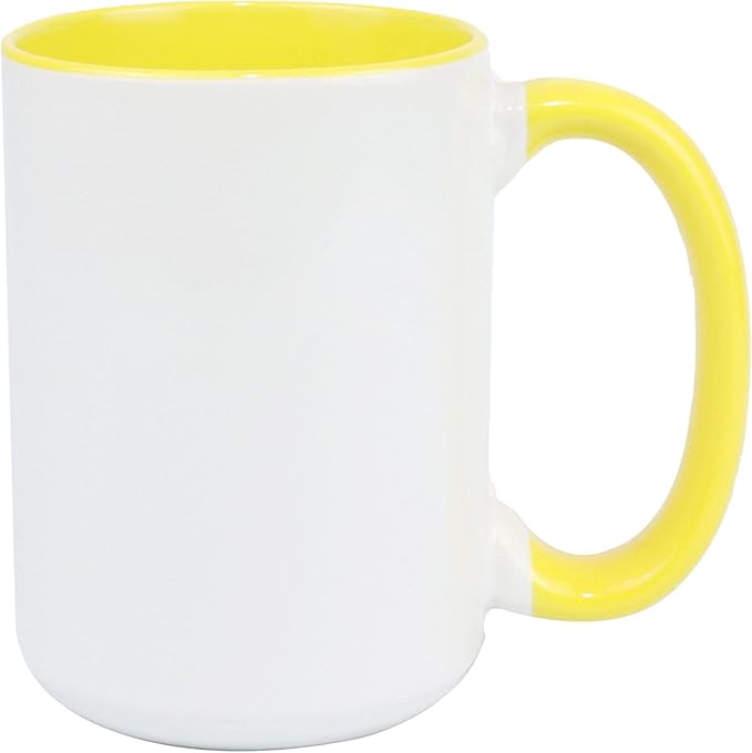 Ceramic 15oz Sublimation Coffee Mug, 6 Assorted Colors Option #1, Case of 24