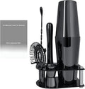 5 Piece Cocktail Shaker Bartender Kit: 750/600ml(25/20oz) Cocktail Shaker Set with Stand, Drink Mixing Includes Martini Shaker,Strainer,Jigger,Bar Mixer Spoon,Muddler Bar Tool Set (Black)