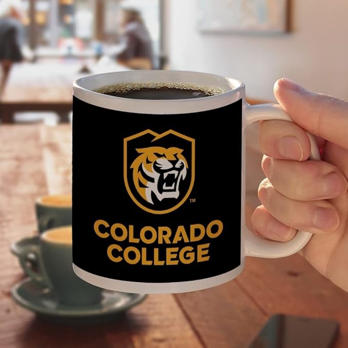 Colorado College Tigers Logo Ceramic Coffee Mug, Novelty Gift Mugs for Coffee, Tea and Hot Drinks, 11oz, White