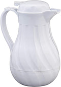 Fox Valley Traders Insulated Coffee Carafe, Crafted with 100% Impact Resistant Resin, Stain Proof Liner, Polyurethane Insulation – White, 42 Oz., by Chef's Pride