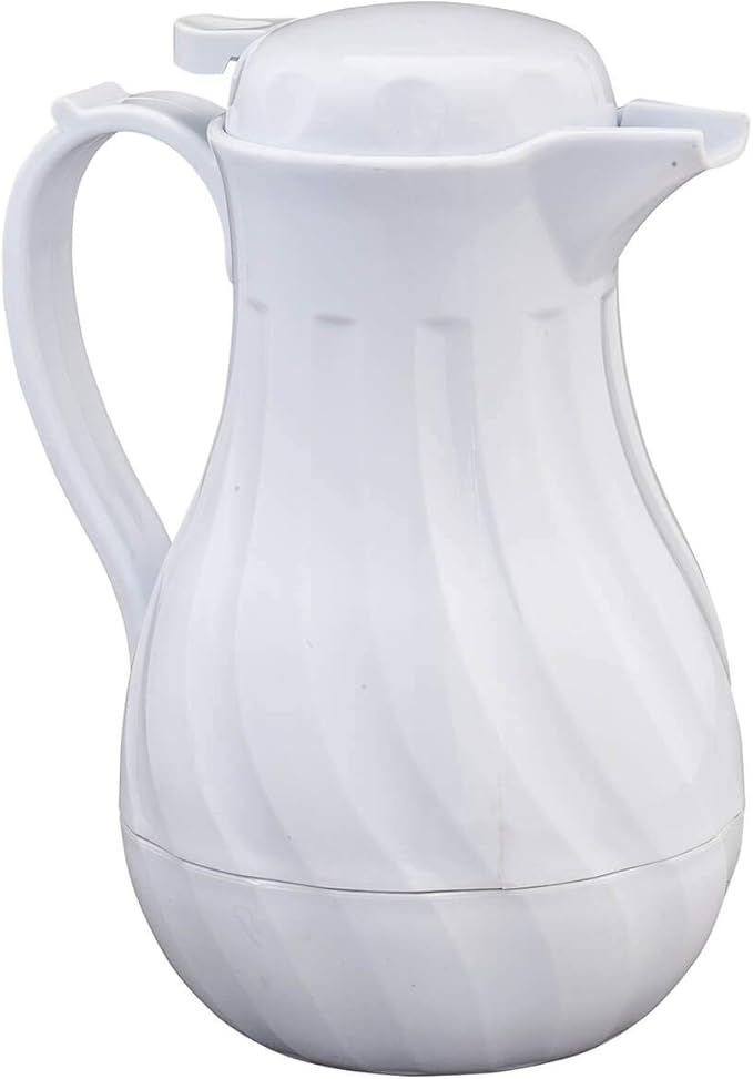 Fox Valley Traders Insulated Coffee Carafe, Crafted with 100% Impact Resistant Resin, Stain Proof Liner, Polyurethane Insulation – White, 42 Oz., by Chef's Pride