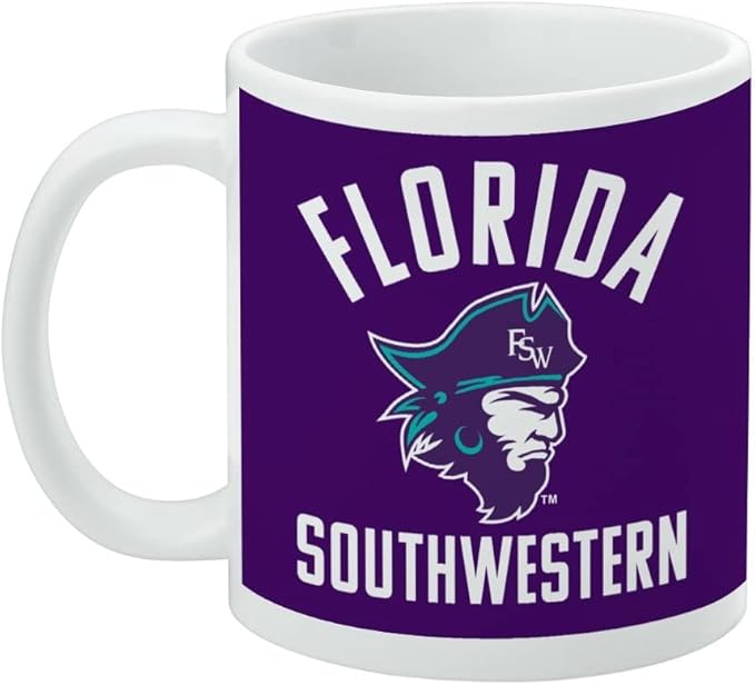 Florida Southwestern State College Buccaneers Logo Ceramic Coffee Mug, Novelty Gift Mugs for Coffee, Tea and Hot Drinks, 11oz, White