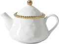 Pampa Bay Salerno Tea Pot with Cover (White with Silver Beading)