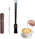 3Pcs Coffee Grinder Brush Set includ Cleaning Brush Latte Art Pen Espresso Coffee Stirrer 5 Needles Commercial and Home Use Coffee Cleaner Pot Brush Multifunctional Barista Accessories