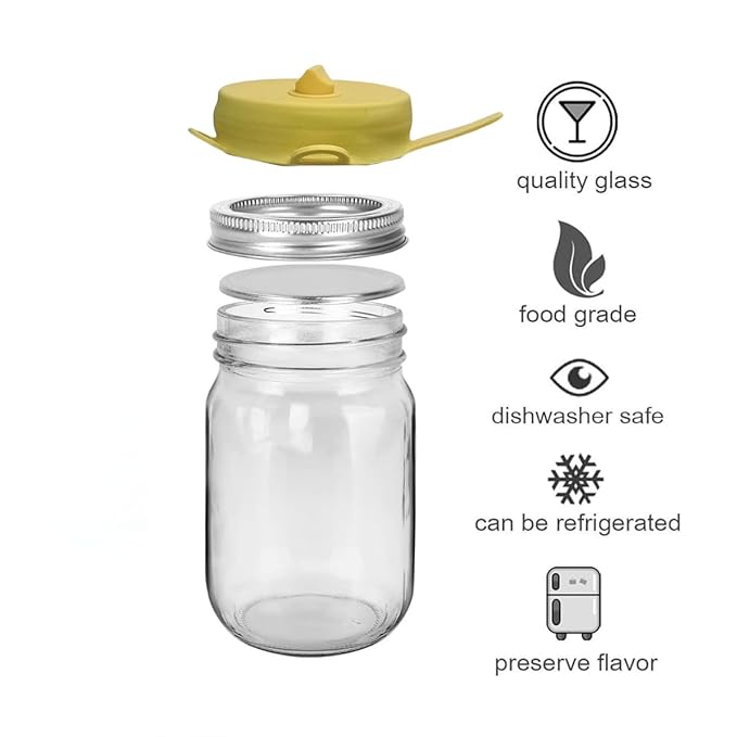 Original Live Milk Kefir Grains Starter Kit for Almond, Whole or Coconut Milk with Active Probiotic Cultures, Jar, Fermentation Lid, Spoon, Thermometer & Strainer by The Spirit Of The Forest
