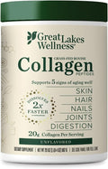 Great Lakes Wellness Collagen Peptides Powder for Skin, Hair, Nails, Joints & Digestion - Unflavored - Quick Dissolve Hydrolyzed, Non-GMO, Keto, Kosher - 20 oz