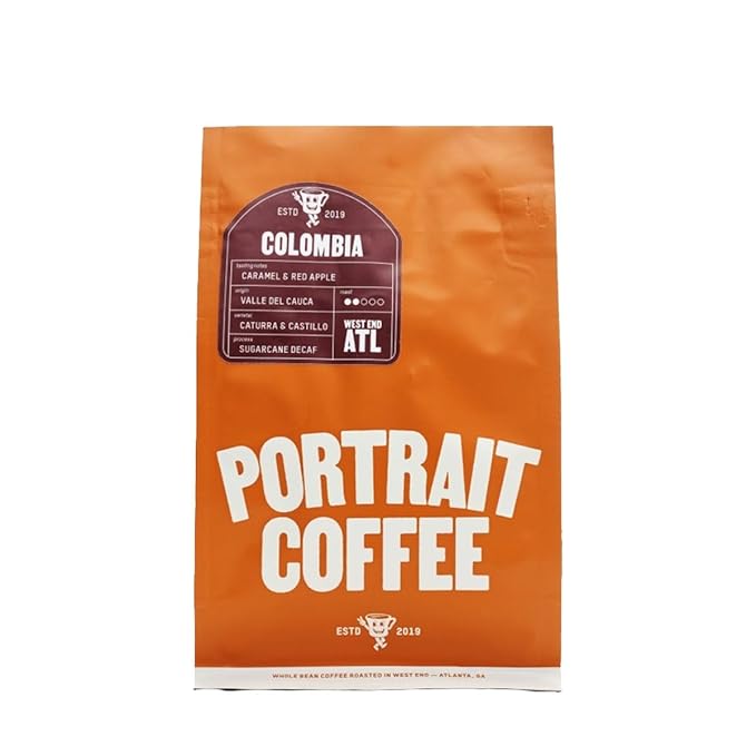 Colombia, Sugarcane Decaf - Roasted by Portrait Coffee - Freshly Ground Coffee - 12 Ounce Bag