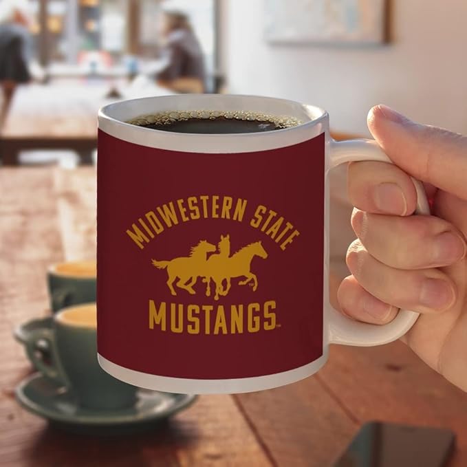 Midwestern Sate Mustangs Ceramic Coffee Mug, Novelty Gift Mugs for Coffee, Tea and Hot Drinks, 11oz, White