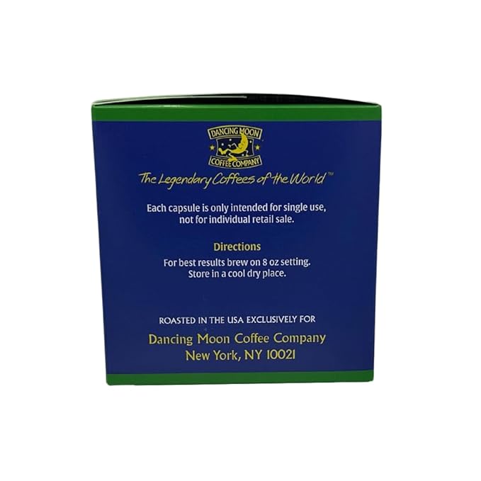 Dancing Moon Jamaica Blue Mountain® Half Caff Blend, 12 Single Serve Coffee Pods