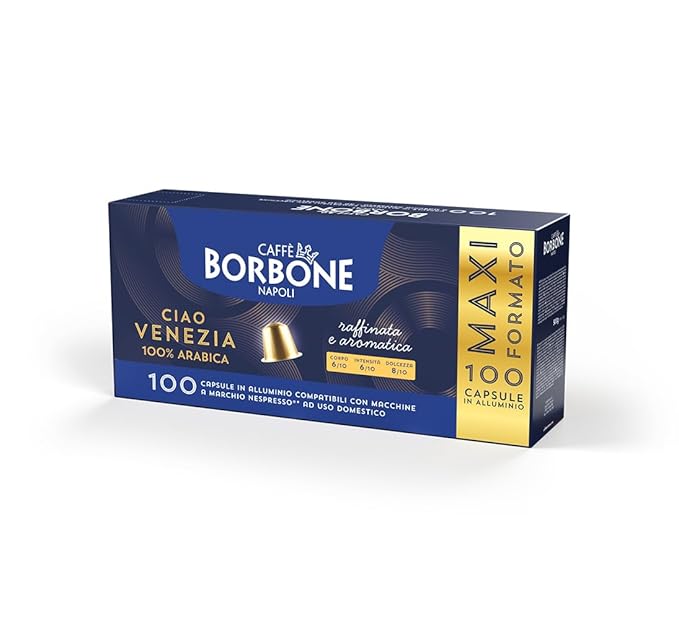 Caffè Borbone Ciao Venezia Aluminum Capsules Compatible with Nespresso Original Machines, Medium Roast, 100 Count