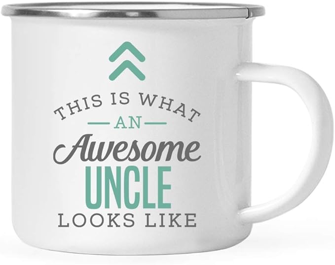 Andaz Press 11oz. Stainless Steel Campfire Coffee Mug Gift, This is What an Awesome Uncle Looks Like, 1-Pack, Birthday Gift Ideas Coworker Him Her, Includes Gift Box