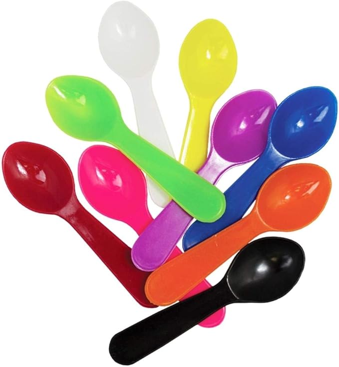 UNIQ 3000-Count 3 Inch Yellow Mini Plastic Tasting Spoons | Disposable Small Taster Spoons for Food, Ice Cream, or Spices | Frozen Dessert Supplies