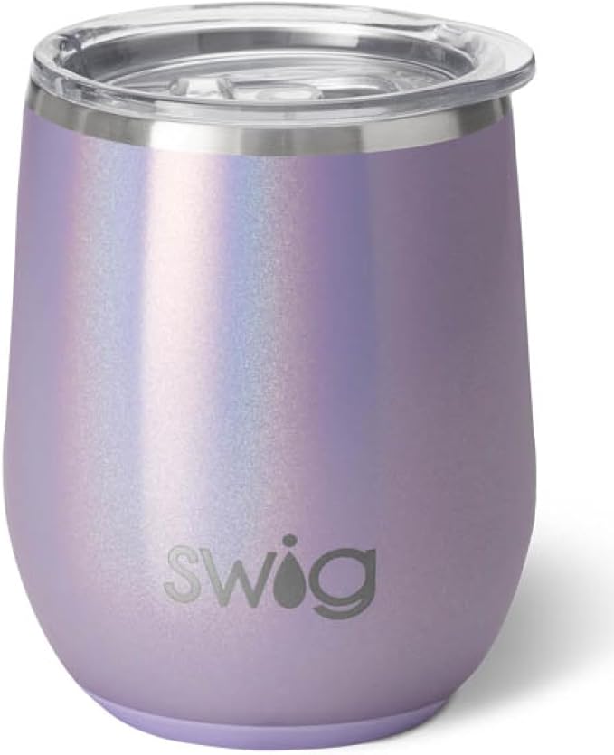 Swig Life 12oz Wine Tumbler with Lid, Stainless Steel, Dishwasher Safe, Portable, Triple Insulated Wine Tumbler (Pixie)