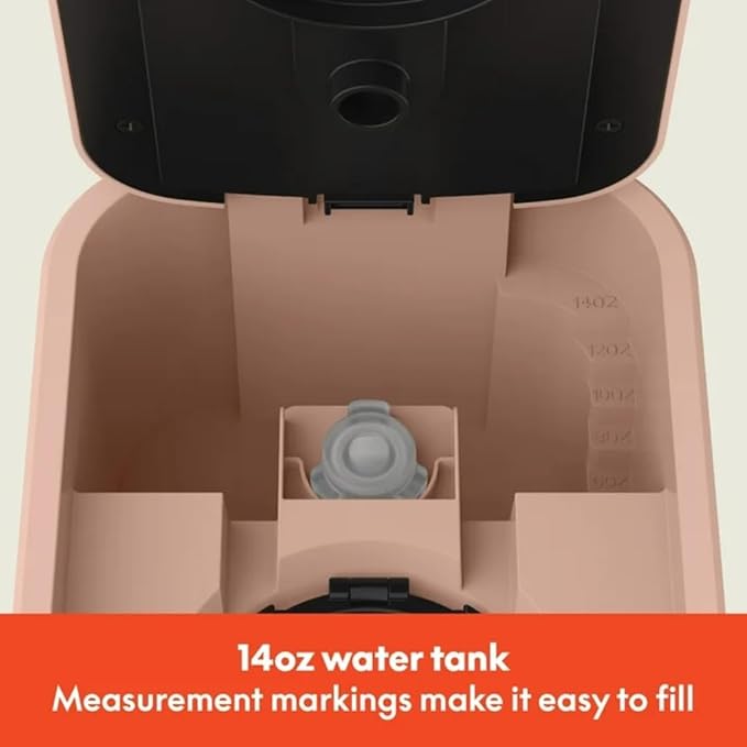 Single-Serve Bella Coffee Maker – Compact 6oz–14oz Brewer for Ground Coffee or Pods, One-Touch Operation, Adjustable Drip Tray, 35oz Water Tank, Travel Mug Friendly, Dishwasher-Safe Parts