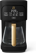Beautiful 12 Cup Programmable Coffee Maker, Drip Coffee Machine with Glass Carafe, Automatic Brew Strength Control, Espresso Maker Function, Compact Espresso Machine (Black Sesame)