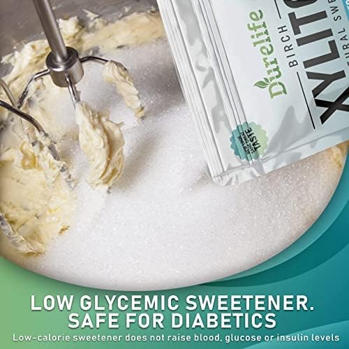 DureLife XYLITOL Sugar Substitute 2.5 LB (40 OZ) Made From 100% Pure Birch Xylitol NON GMO - Gluten Free - Kosher, Sugar alternative,
