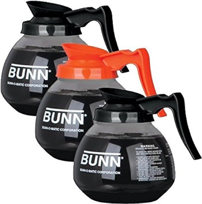 Generic Supply Depot Compatible with Coffee Pot Decanter/Carafe, 2 Black Regular and 1 Orange Decaf, 12 Cup Capacity, Set of 3,, large, BP25802011