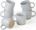 famiware Coffee Mugs for 6, 13 oz Mug Set, Dringking Cup with Handle for Coffee, Tea, Cocoa, Milk, Milkyway serise, Ligth Gray