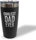 Style In Print Stainless-Steel Engraved Travel Mug Tumbler Coolest Dad Ever C Family & Friends Dad Insulated Thermal Coffee Cup Black 20 Oz, ETUMB_KHGS044_B20