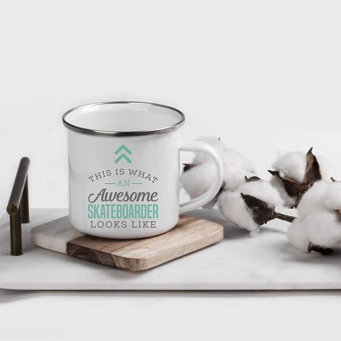 Andaz Press 11oz. Stainless Steel Campfire Coffee Mug Gift, This is What an Awesome Skateboarder Looks Like, 1-Pack, Birthday Gift Ideas Coworker Him Her, Includes Gift Box