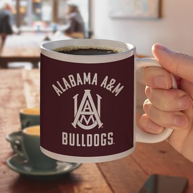 Alabama A&M University Bulldogs Logo Ceramic Coffee Mug, Novelty Gift Mugs for Coffee, Tea and Hot Drinks, 11oz, White