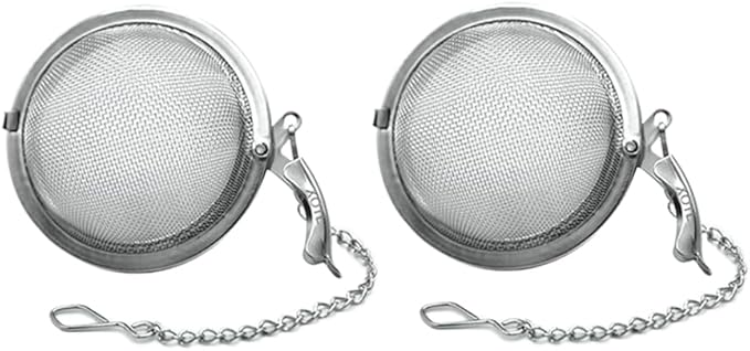3 Inch Tea Ball Infuser – 2 PCS Stainless Steel Mesh Strainer for Loose Leaf Tea, Spices, Herbs – Reusable Tea Steeper – Dishwasher Safe – Metal Tea Filter