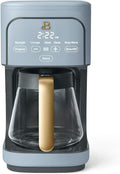 Beautiful 12-Cup Programmable Coffee Maker with Touch-Activated Display, Auto Brew Timer, Reusable Filter & Large Glass Carafe (Cornflower Blue)
