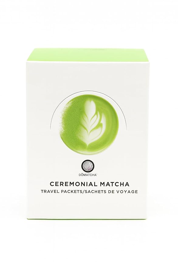 DoMatcha - Ceremonial Green Tea Matcha Powder, Travel Friendly, Natural Source of Antioxidants, Caffeine, and L-Theanine, Promotes Focus and Relaxation, Kosher, 24 Packets