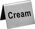 New Star Foodservice Stainless Steel Table Tent Sign (Silver (Cream), 2-Inch by 2-Inch (Set of 2))