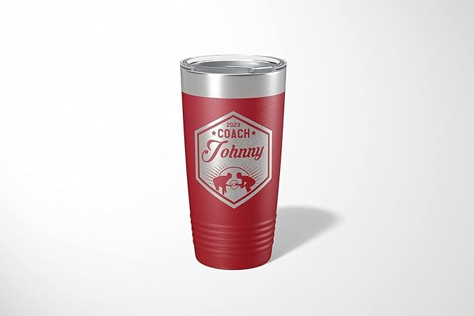 Wrestling Coach gifts, Tumbler, Coach tumbler, Wrestling gifts, Coach Beer glass, Coach gift, Wrestling Coach, Coach gifts, Wrestling Coach (Wrestling Hexagon, Maroon, 20oz Tumbler)