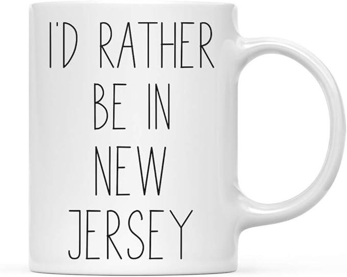 Andaz Press U.S. State 11oz. Coffee Mug Gift, I'd Rather Be in New Jersey, 1-Pack, Long Distance College Going Away Study Abroad Birthday Christmas Gifts