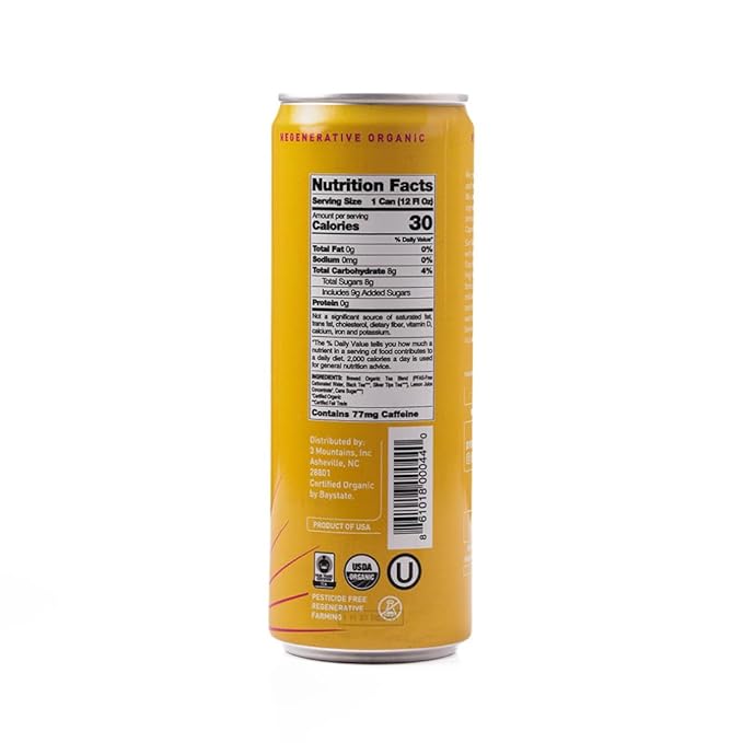 Sarilla Nonalcoholic Lemon Tea Spritzer – Lightly Sparkling Real Brewed Organic Black Tea with a Zesty Citrus Finish, Low Calorie, 12-Pack