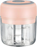 PINK - Mini Electric Food Processor and Garlic Chopper - 250ML, USB Charging, 3 Blades - Perfect for Chopping Vegetable, Pepper, Onion, Garlic, Ginger, Spice, Meat, Baby Food, and More (Pink)